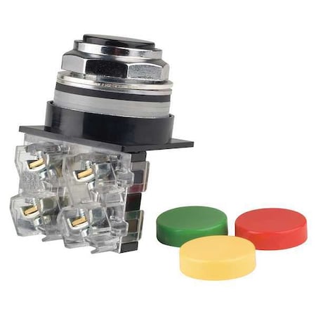 Ge Non-Illuminated Push Button, 30 mm, 1NC, Universal 104PBG01U1