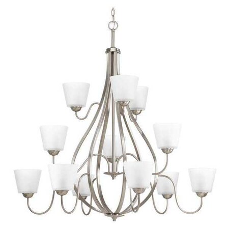 Progress Lighting Arden 12-Light, 3-Tier Chandelier, 75 W, Brushed Nickel P4748-09
