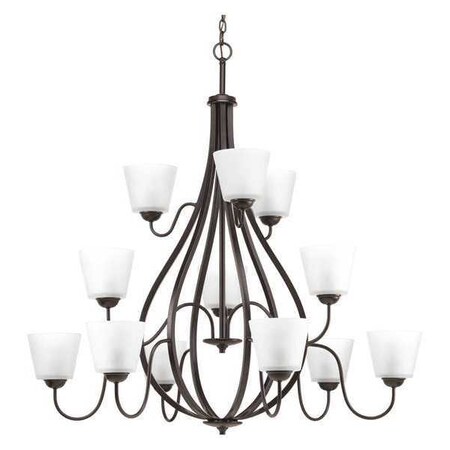 Progress Lighting Arden 12-Light, 3-Tier Chandelier, 75 W, Antique Bronze P4748-20
