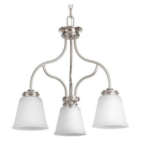 Progress Lighting Keats 3-Light Chandelier, 100 W, Brushed Nickel P4749-09