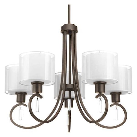 Progress Lighting Invite 5-Light Chandelier, 100 W, Antique Bronze P4696-20