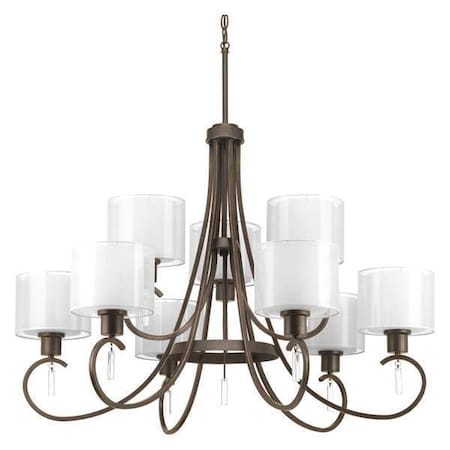Progress Lighting Invite 9-Light 2-Tier Chandelier, 100 W, Antique Bronze P4697-20