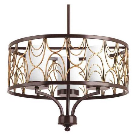 Progress Lighting Cirrine 3-Light Chandelier, 100 W, Antique Bronze P4699-20