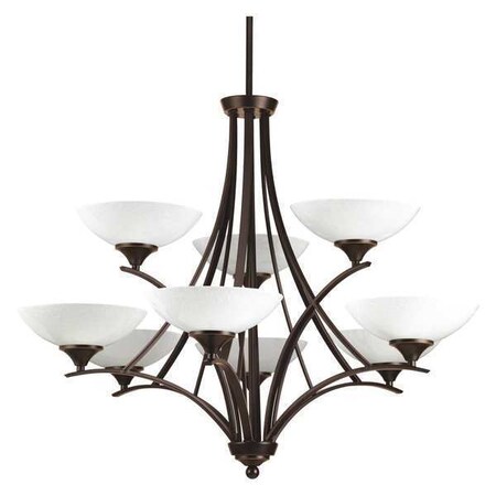 Progress Lighting Prosper 9-Light, 2-Tier Chandelier, 60 W, Antique Bronze P4703-20