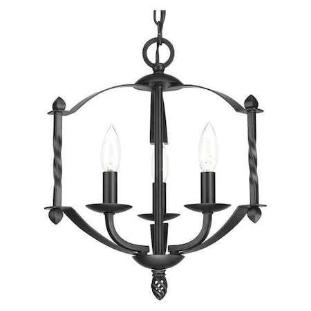 Progress Lighting Greyson 3-Light Chandelier, 60 W, Black P4709-31