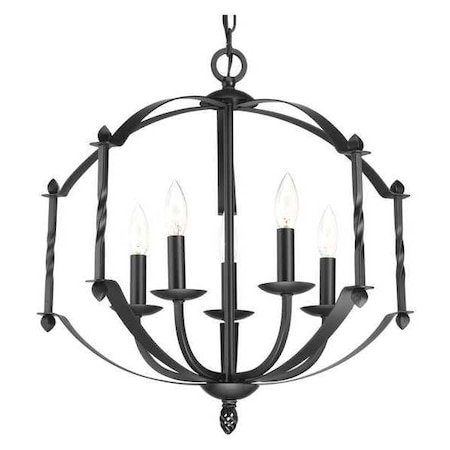 Progress Lighting Greyson 5-Light Chandelier, 60 W, Black P4710-31