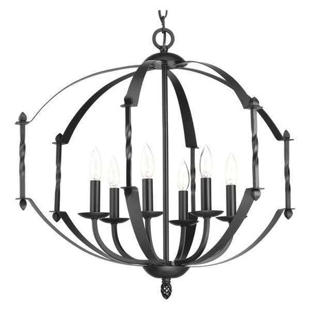 Progress Lighting Greyson 6-Light Chandelier, 60 W, Black P4711-31