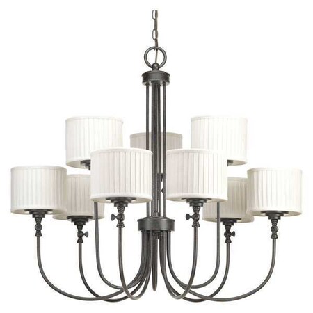 Progress Lighting Clayton 9-Light, 2-Tier Chandelier, 100 W, Espresso P4712-84