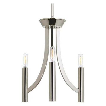 Progress Lighting Draper 3-Light Chandelier, 60 W, Polished Nickel P4717-104