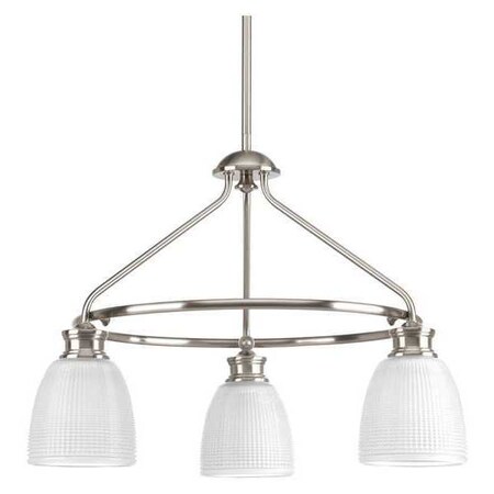 Progress Lighting Lucky 3-Light Chandelier, 100 W, Brushed Nickel P4721-09