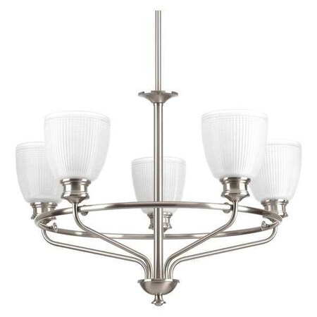 Progress Lighting Lucky 5 Light Chandelier, 100 W, Brushed Nickel P4723-09