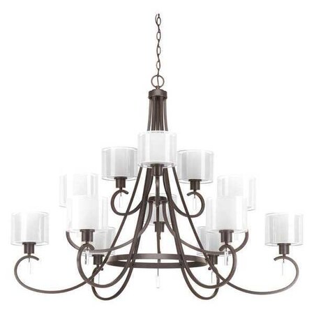 Progress Lighting Invite 12-Light, 3-Tier Chandelier, 75 W, Antique Bronze P4725-20