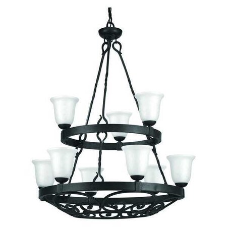 Progress Lighting Enclave 9-Light, 2-Tier Chandelier, 100 W, Gilded Iron P4731-71
