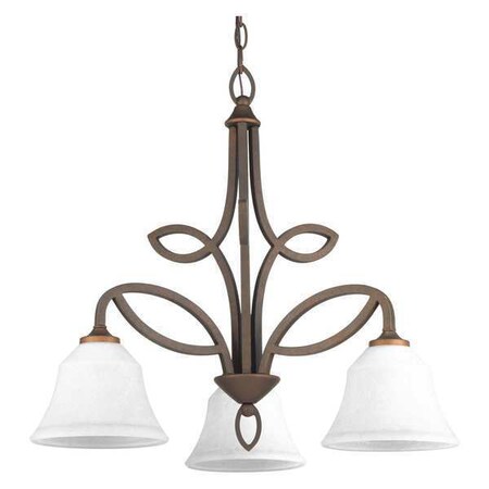 Progress Lighting Monogram 3-Light Chandelier, 100 W, Roasted Java P4736-102
