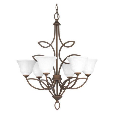 Progress Lighting Monogram 6-Light Chandelier, 100 W, Roasted Java P4737-102