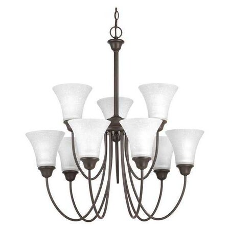 Progress Lighting Tally 9-Light, 2-Tier Chandelier, 100 W, Antique Bronze P4743-20
