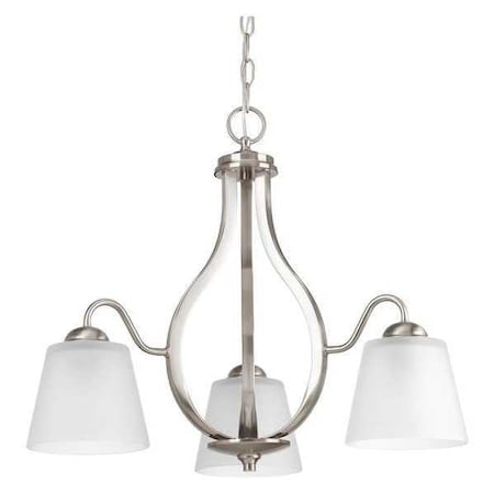 Progress Lighting Arden 3-Light Chandelier, 100 W, Brushed Nickel P4745-09