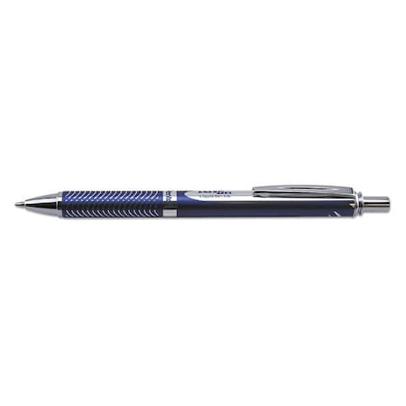 Pentel EnerGel Alloy RT Gel Pen, Retractable, Medium 0.7 mm, Black Ink, Blue Barrel BL407C-A