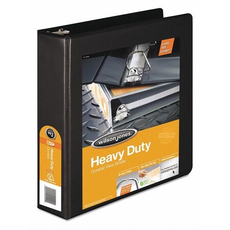 Wilson Jones 2" D-Ring View Binder, Heavy Duty, Black W385-44BPP
