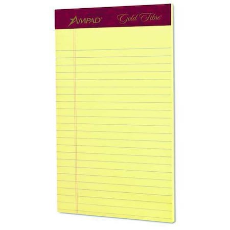 Ampad 8"X5" Canary Perforated Legal Pad, Pk12 20-004