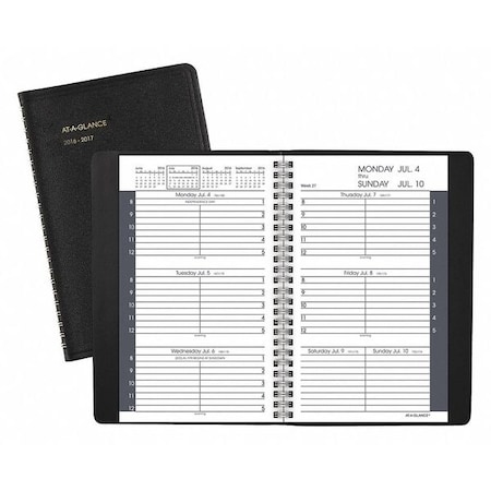 At-A-Glance Weekly Appointment Planner, 8" x 4.88", Black 70-101-05