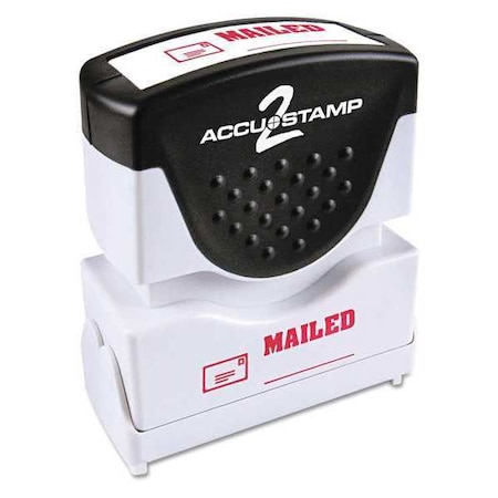 Accu-Stamp2 Pre-Inked Shutter Stamp, Red, MAILED, 1.63 x 0.5 035586