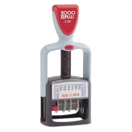 2000 Plus Two-Color Date Stamp, Received, Blue/Red 011034
