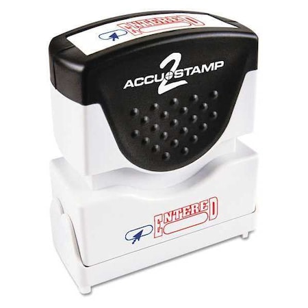 Accu-Stamp2 Pre-Inked Shutter Stamp, Red/Blue, ENTERED, 1.63 x 0.5 035544