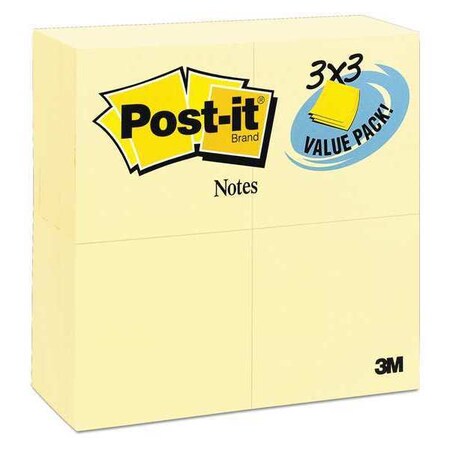 Post-It Note, 3"x3" Value Pack, Canary, PK24 65424VADB