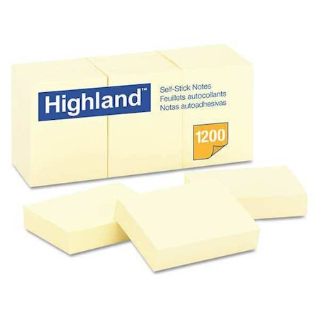 3M Note, Hlnd, 1.5"X2", Yellow, PK12 6539