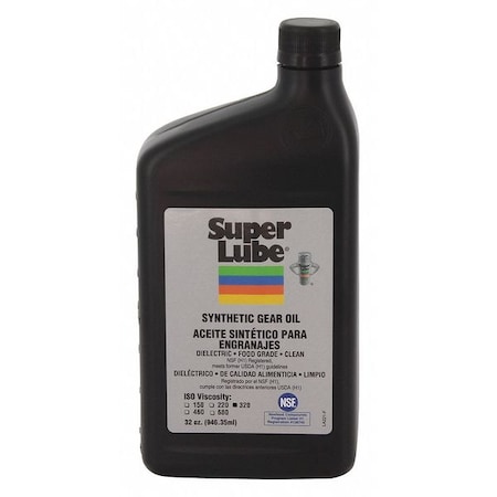 Super Lube 1 qt. Gear Oil Bottle, 320 ISO Viscosity, 90 SAE, Translucent Clear 54300