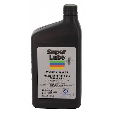 Super Lube 1 qt. Gear Oil Bottle, 460 ISO Viscosity, 140 SAE, Translucent Clear 54432