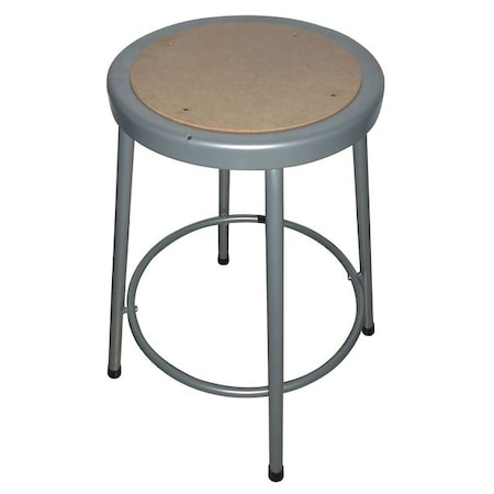 Zoro Select Round Stool, Height Range 24", Hardboard Gray 44N706