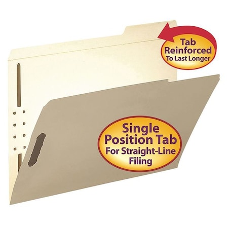 Smead File Fastener Folder, Manila, PK50 14538