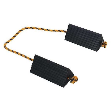 Vestil Rubber Airline Wheel Chock, Rope, 5 x 10 AC-13