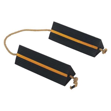 Vestil Rubber Airline Wheel Chock, Rope, 6 x 18 AC-18