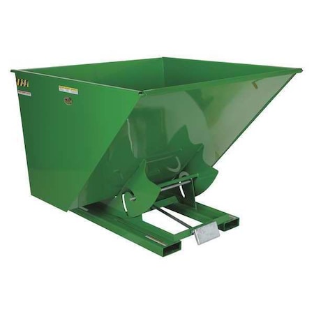 Vestil Heavy Duty Self-Dumping Hopper 2 Cubic Yard 6000 lb Green D-200-HD-GRN-T