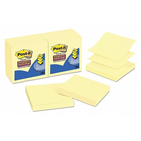 Post-It Note, 3"x3", Pop Up Ss, Canary, PK12 R330-12SSCY