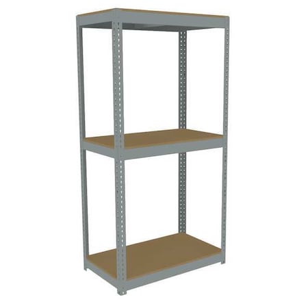 Tennsco Boltless Shelving Unit, 18-5/8"D x 42-5/8"W x 84"H, 3 Shelves, Steel ZLC7-4218S-3D