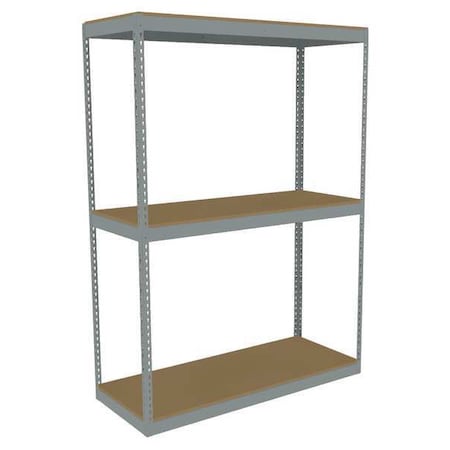 Tennsco Boltless Shelving Unit, 24-5/8"D x 60-5/8"W x 84"H, 3 Shelves, Steel ZLE7-6024S-3D