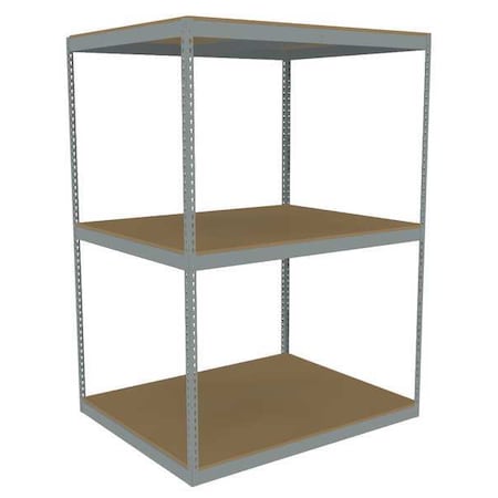 Tennsco Boltless Shelving Unit, 48-5/8"D x 60-5/8"W x 84"H, 3 Shelves, Steel ZLE7-6048S-3D