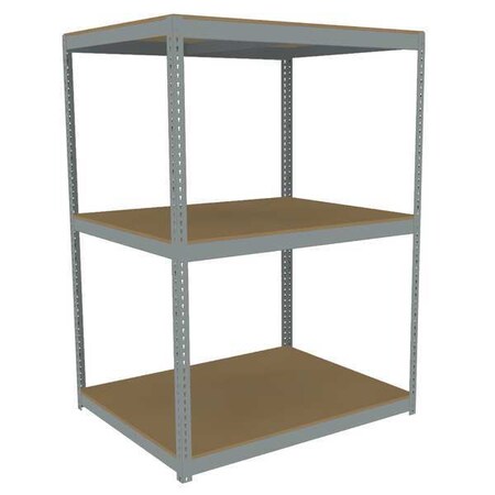 Tennsco Boltless Shelving Unit, 48-5/8"D x 60-5/8"W x 84"H, 3 Shelves, Steel ZLC7-6048S-3D