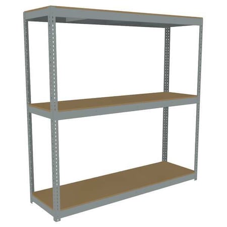 Tennsco Boltless Shelving Unit, 24-5/8"D x 84-5/8"W x 84"H, 3 Shelves, Steel ZLC7-8424S-3D