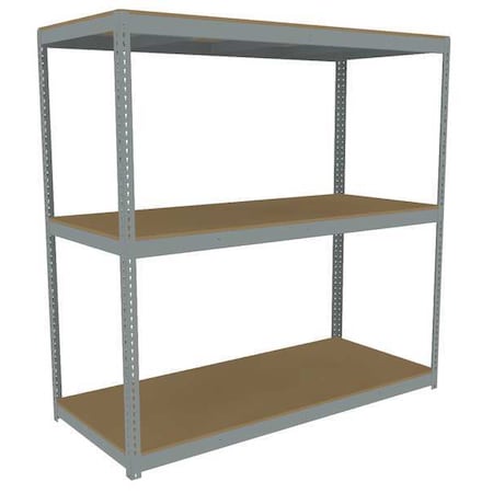 Tennsco Boltless Shelving Unit, 30-5/8"D x 96-5/8"W x 84"H, 3 Shelves, Steel ZLC7-9630S-3D