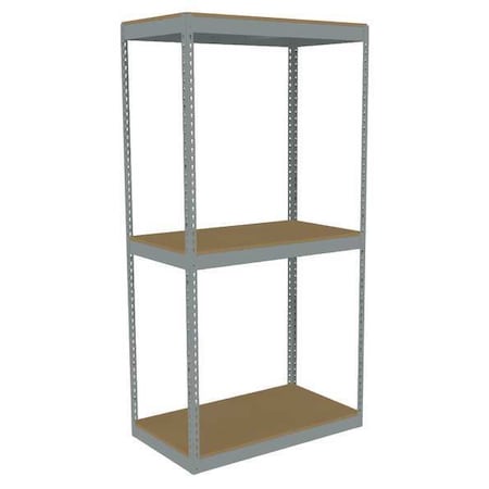 Tennsco Boltless Shelving Unit, 18-5/8"D x 48-5/8"W x 84"H, 3 Shelves, Steel ZLE7-4818S-3D