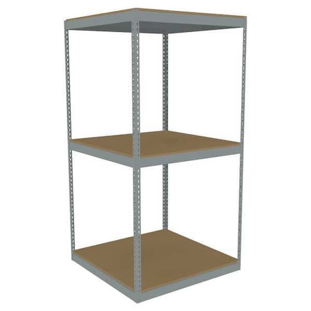 Tennsco Boltless Shelving Unit, 42-5/8"D x 48-5/8"W x 84"H, 3 Shelves, Steel ZLE7-4842S-3D
