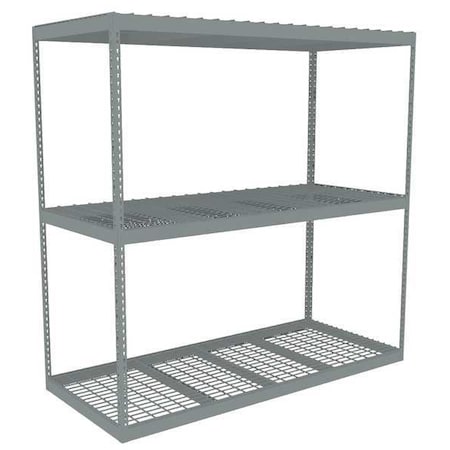 Tennsco Boltless Shelving Unit, 36-5/8"D x 84-5/8"W x 84"H, 3 Shelves, Steel ZLE7-8436S-3W