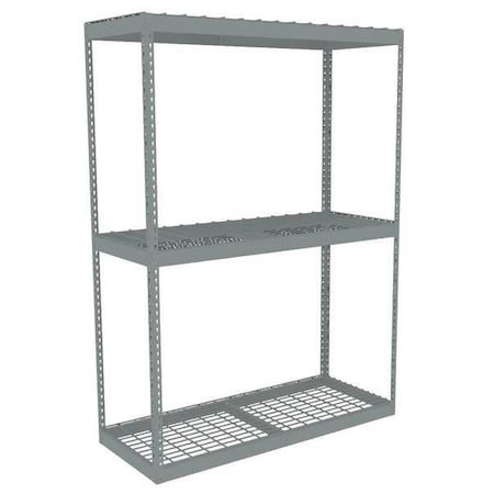Tennsco Boltless Shelving Unit, 18-5/8"D x 72-5/8"W x 84"H, 3 Shelves, Steel ZLE7-7218S-3W