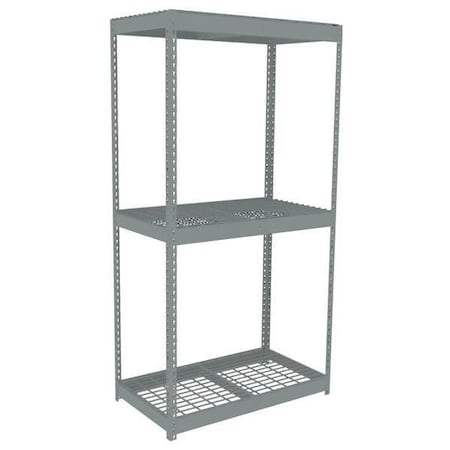 Tennsco Boltless Shelving Unit, 18-5/8"D x 42-5/8"W x 84"H, 3 Shelves, Steel ZLC7-4218S-3W