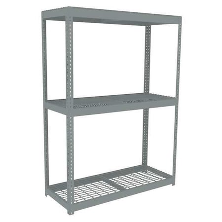 Tennsco Boltless Shelving Unit, 24-5/8"D x 60-5/8"W x 84"H, 3 Shelves, Steel ZLC7-6024S-3W